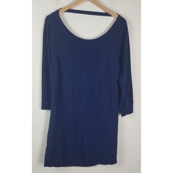Victoria's Secret Women's Sz. L Navy Blue Tunic Dress W/ Cowl Back Detail - Picture 2 of 8